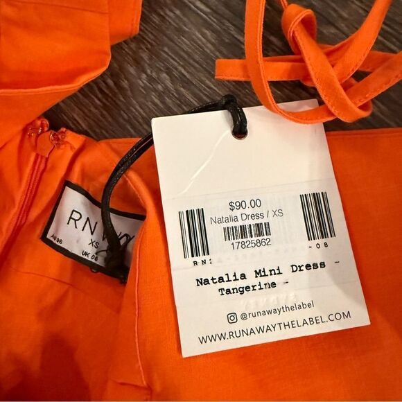 Runaway Natalia Mini Dress in Tangerine New - Picture 6 of 8